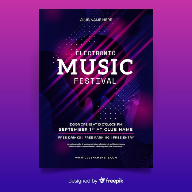 Electronic music festival poster template