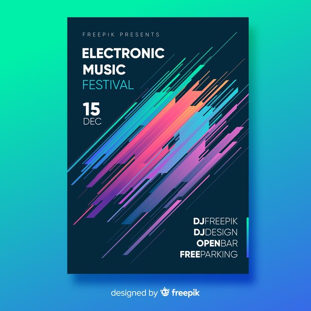 Electronic music festival poster template