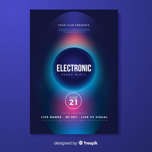 Electronic music festival poster template