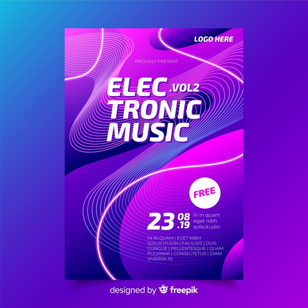 Electronic music festival poster template