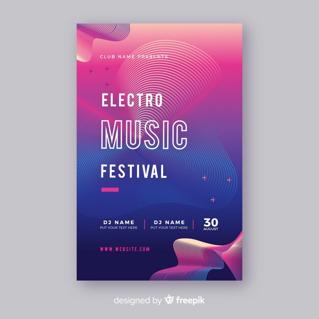 Electronic music festival poster template