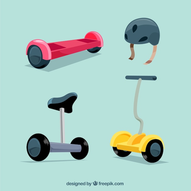 Electronic scooters with flat design