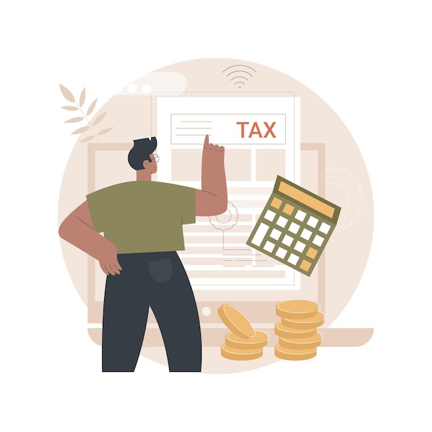 Electronic tax filing abstract concept illustration