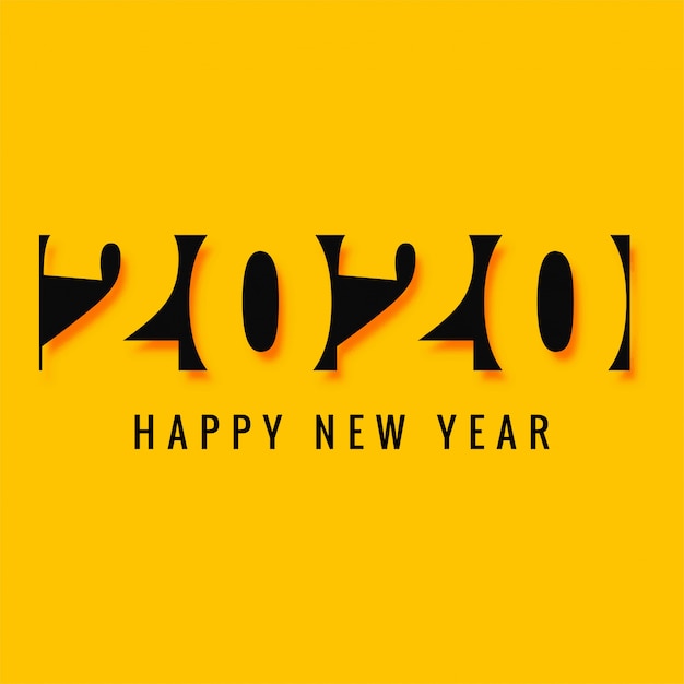 Elegant 2020 new year creative text card 