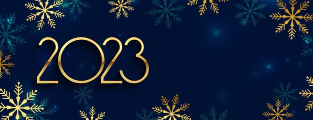 Elegant 2023 new year banner with snowflake decoration