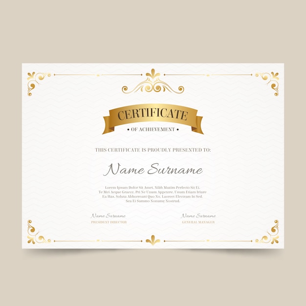 Elegant achievement certificate template