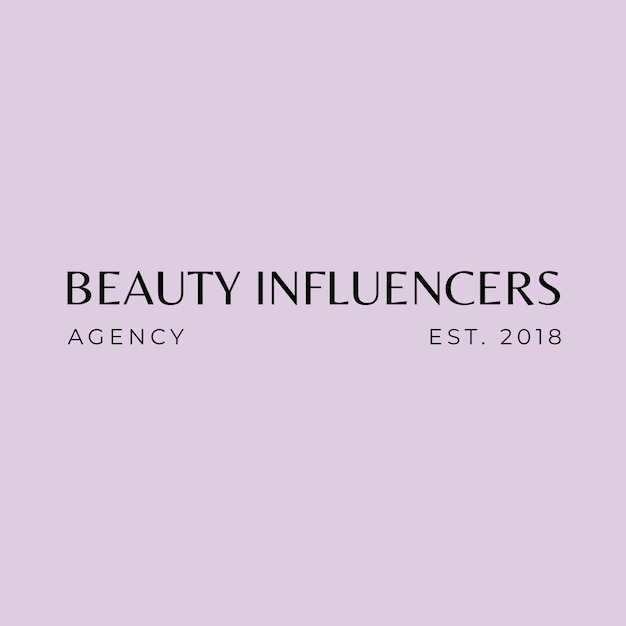 Elegant aesthetic beauty influencers agency logo