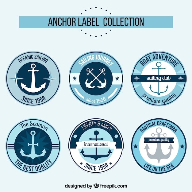 Elegant anchor label collection