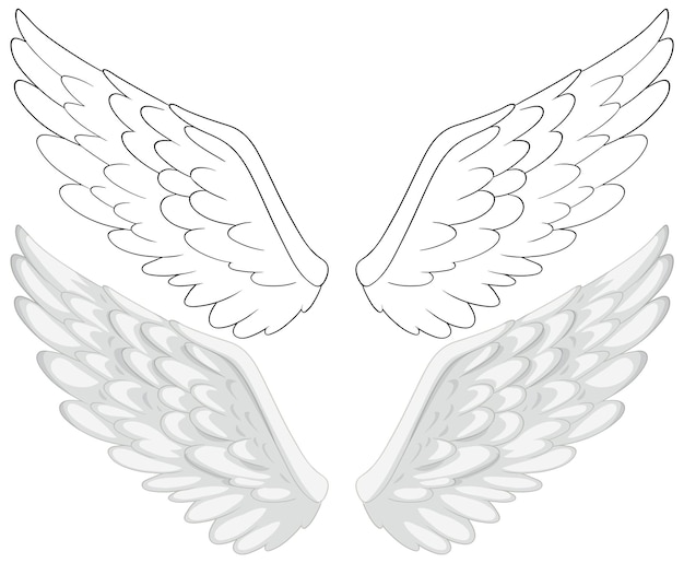 Elegant Angel Wings Vector Illustration