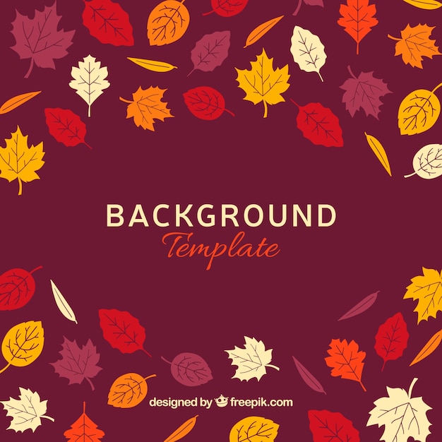 Elegant autumn background with flat design