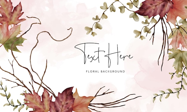 Free Vector elegant autumn leaves watercolor background