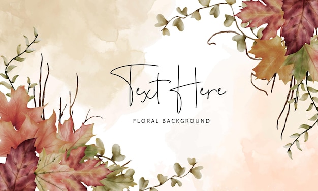 elegant autumn leaves watercolor background