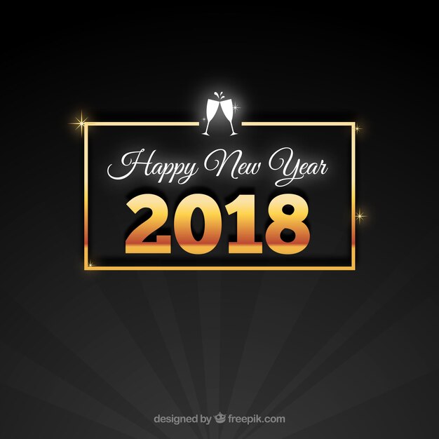 Elegant background of happy new year 2018