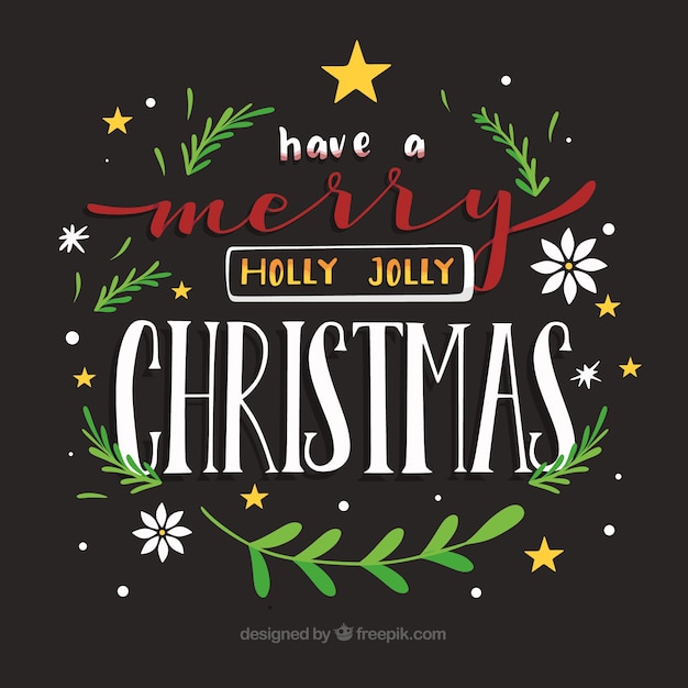 Elegant background of the lettering of christmas 