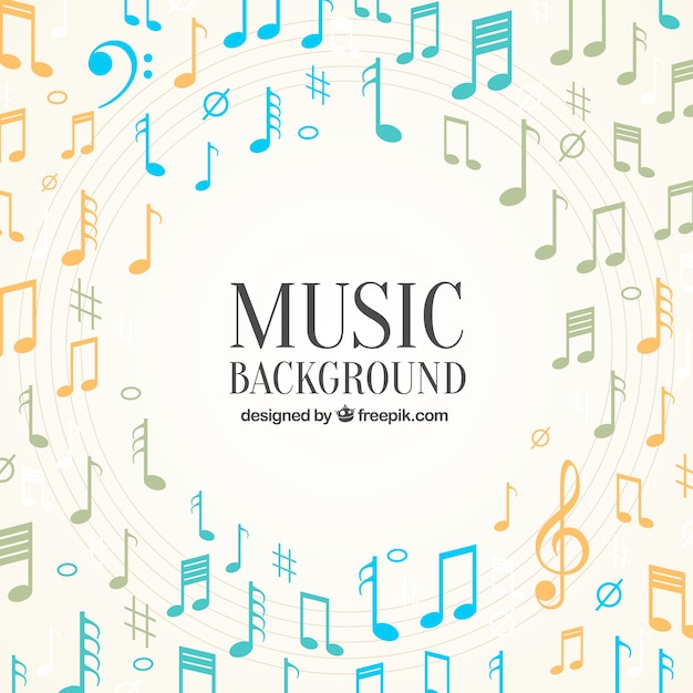 Elegant background of musical notes