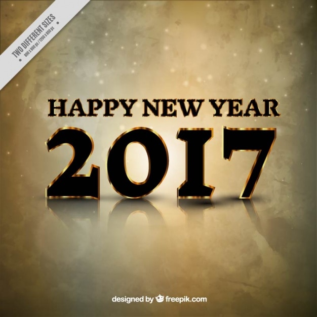 Free Vector elegant background of new year 2017 with golden details