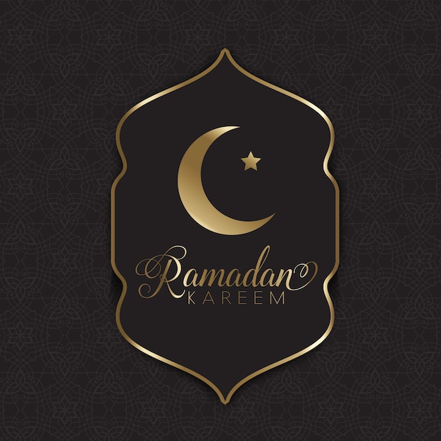 Elegant background of ramadan with golden moon