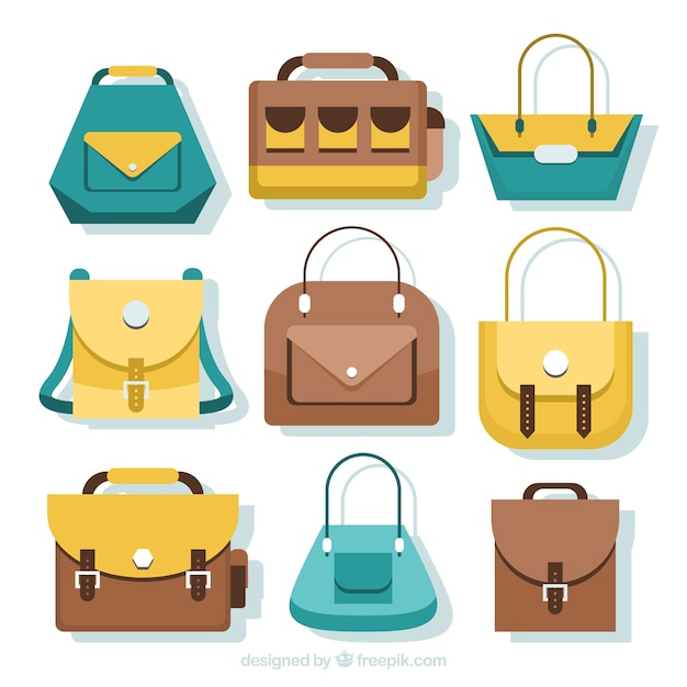 Free Vector elegant bags with different colors