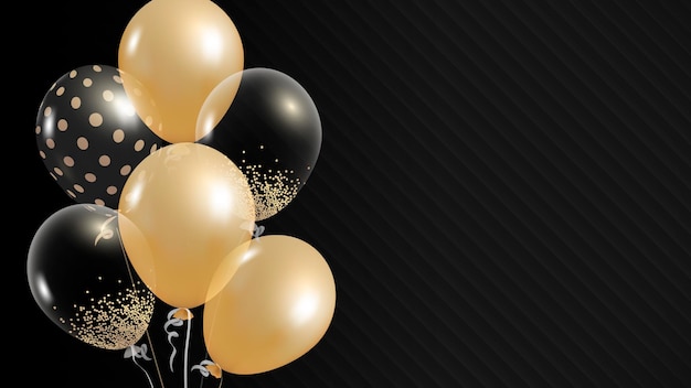 Elegant balloons design vector on black background