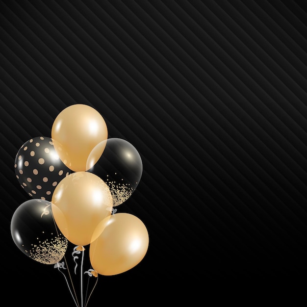 Free vector elegant balloons design vector on black background