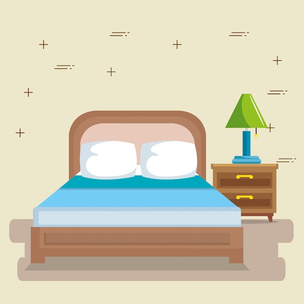 Free Vector elegant bedroom scene classic