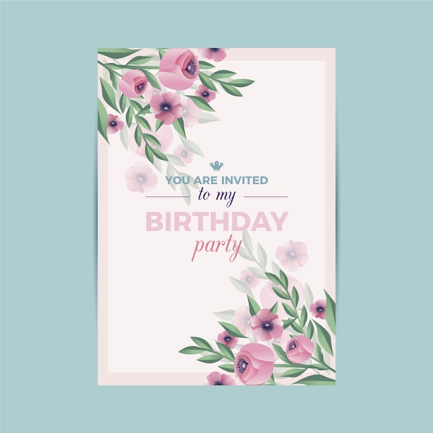 Elegant birthday card invitation template