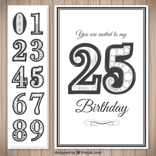 Free vector elegant birthday card invitation