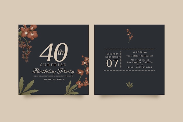 Elegant birthday card template