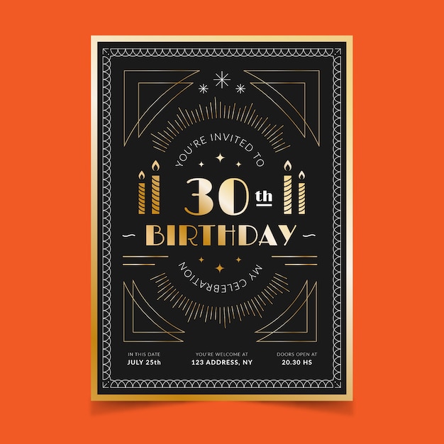 Elegant birthday card template