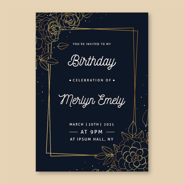 Elegant birthday card template