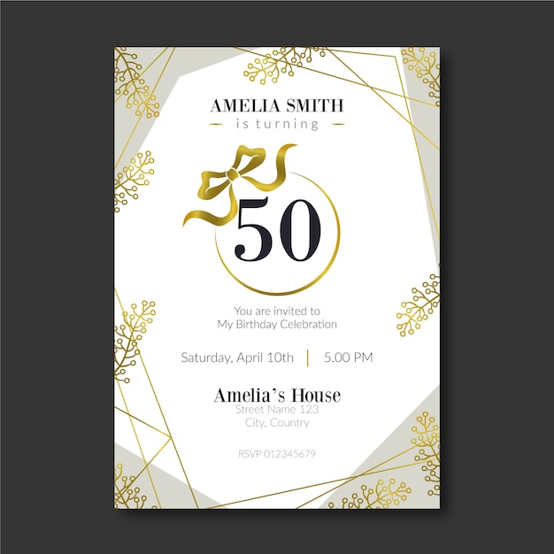 Elegant birthday card template