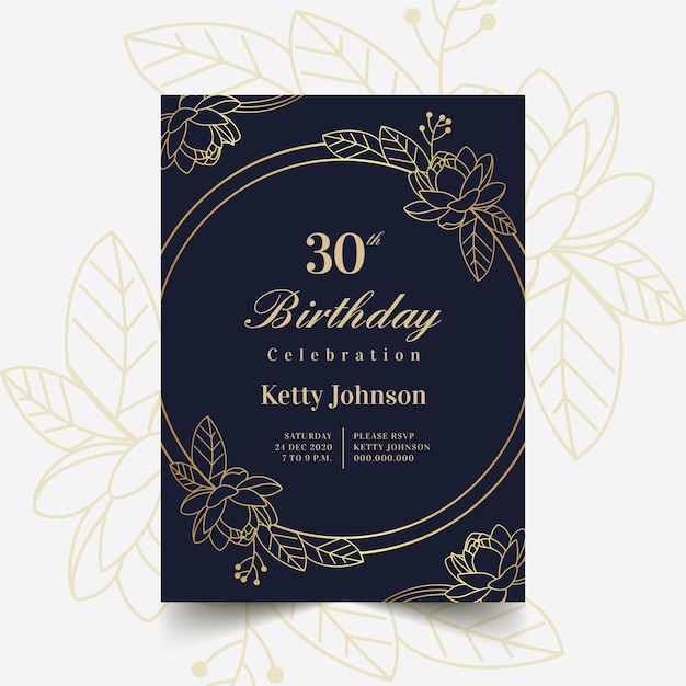 Elegant birthday invitation design