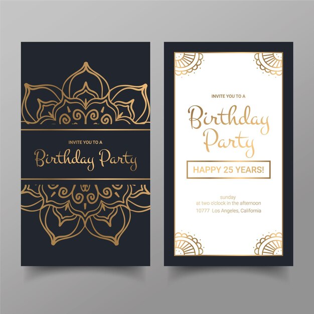 Elegant birthday invitation template collection