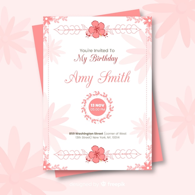 Elegant birthday invitation template