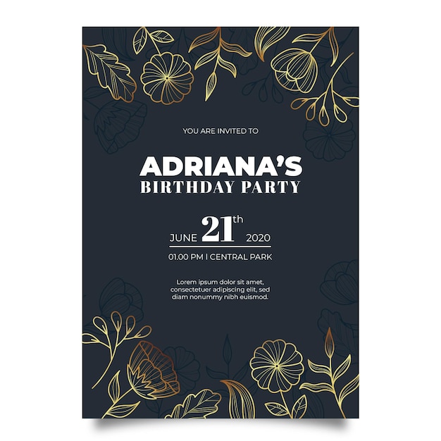 Elegant birthday invitation template