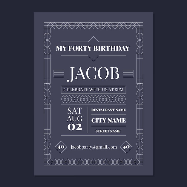 Elegant birthday invitation template