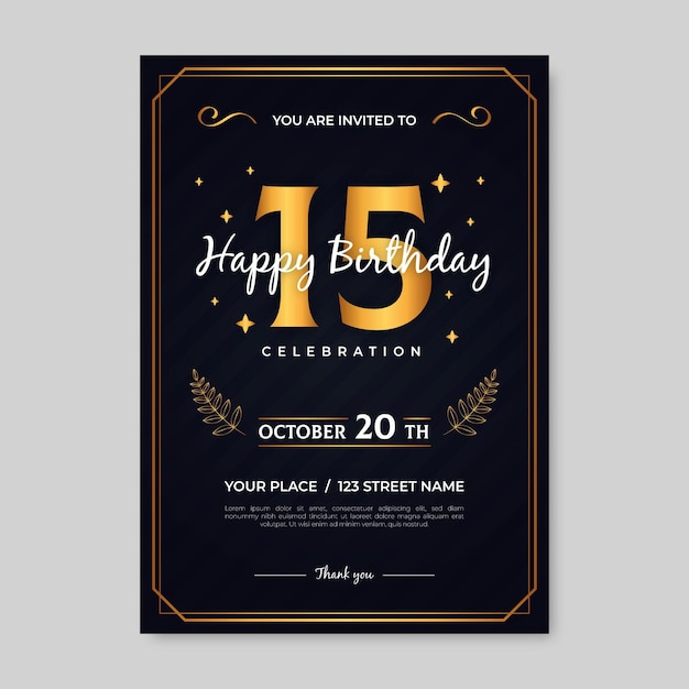 Elegant birthday invitation template