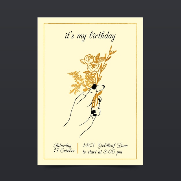 Elegant birthday invitation template