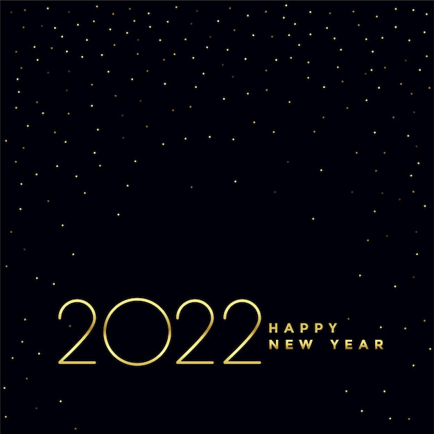 Free vector elegant black and golden new year 2022 simple greeting