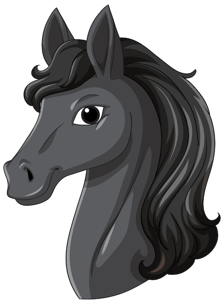 Free Vector elegant black horse illustration