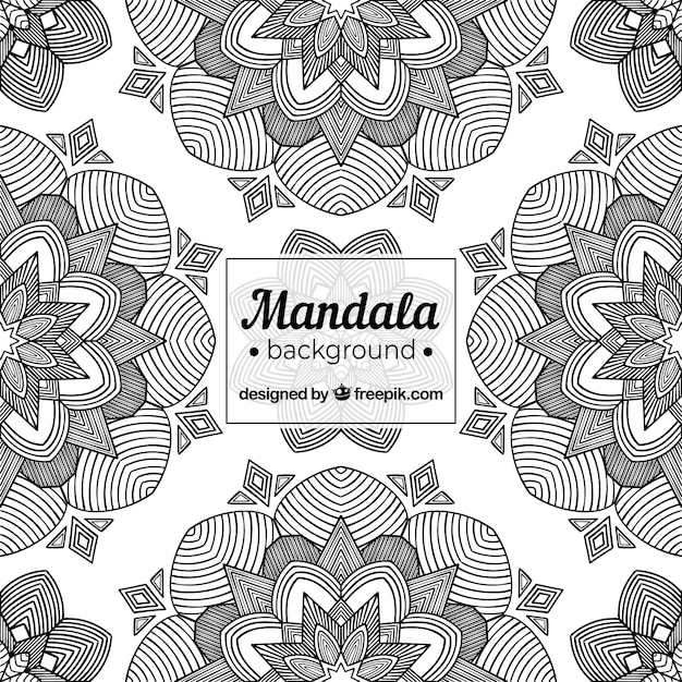 Free Vector elegant black and white mandala background