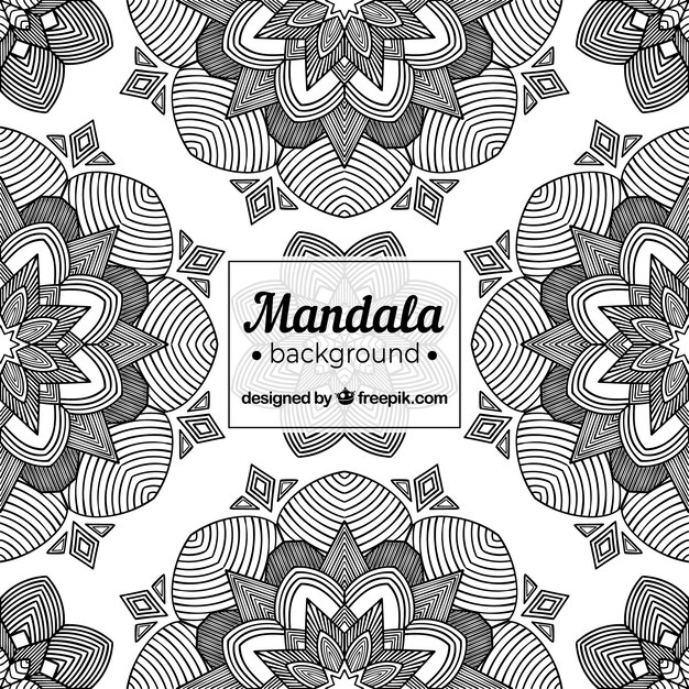 Elegant black and white mandala background