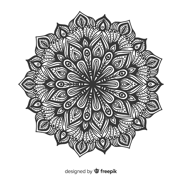 Free Vector elegant black and white mandala concept background