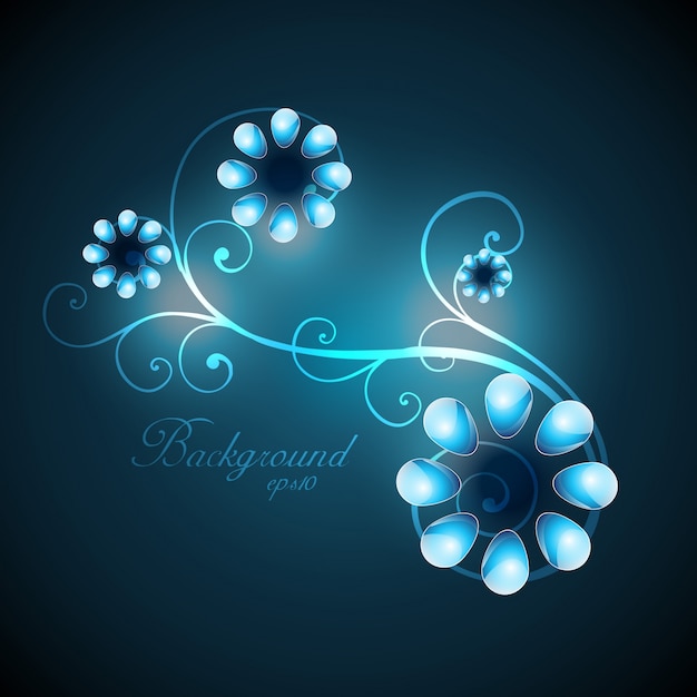 Free Vector elegant blue floral background