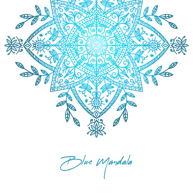 Elegant blue gradient mandala background