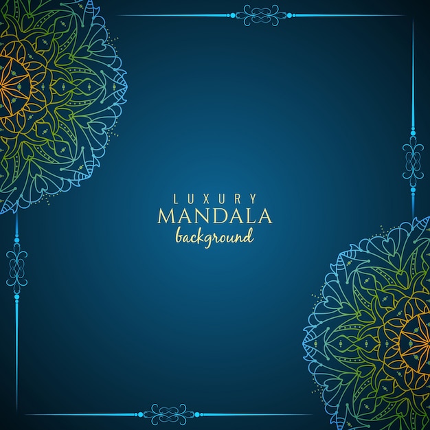 Elegant blue mandala background design