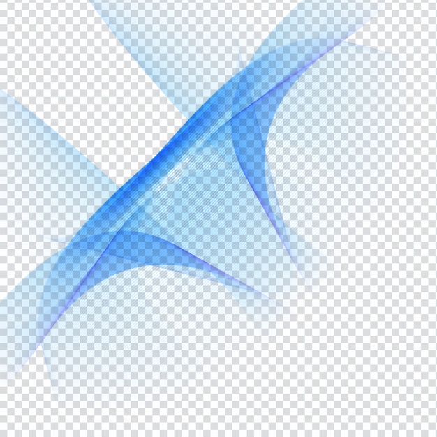 Free vector elegant blue wave design on transparent background