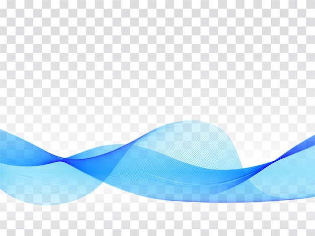 Elegant blue wave flowing transparent background