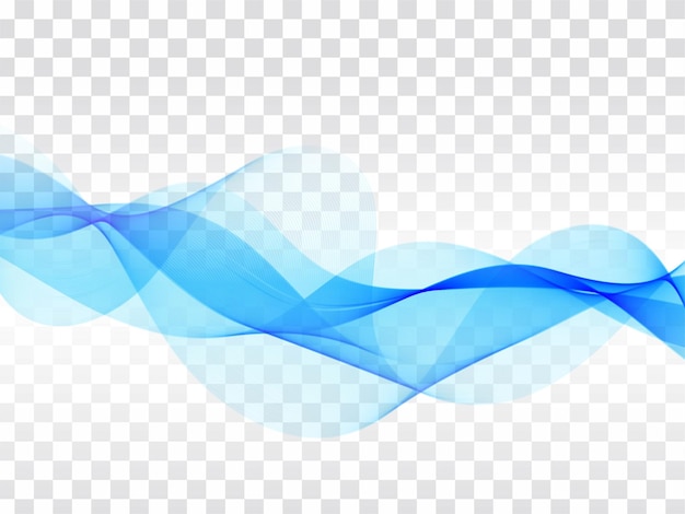 Free vector elegant blue wave flowing transparent background