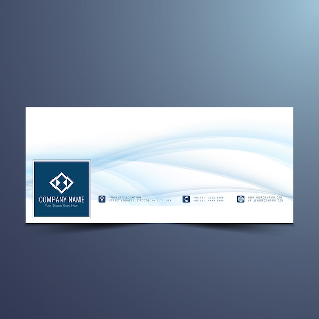 Elegant blue wavy facebook timeline design